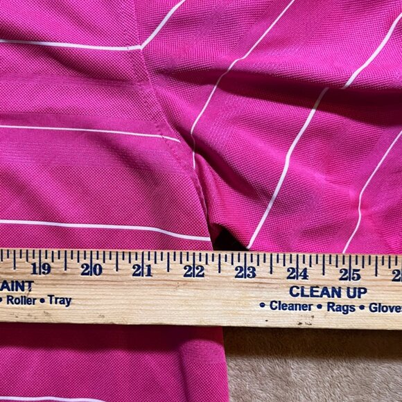 Walter Hagen Men LG Pink Stripe Hydro-Dri Golf Performance Short Sleeve Polo (W) - Picture 6 of 7